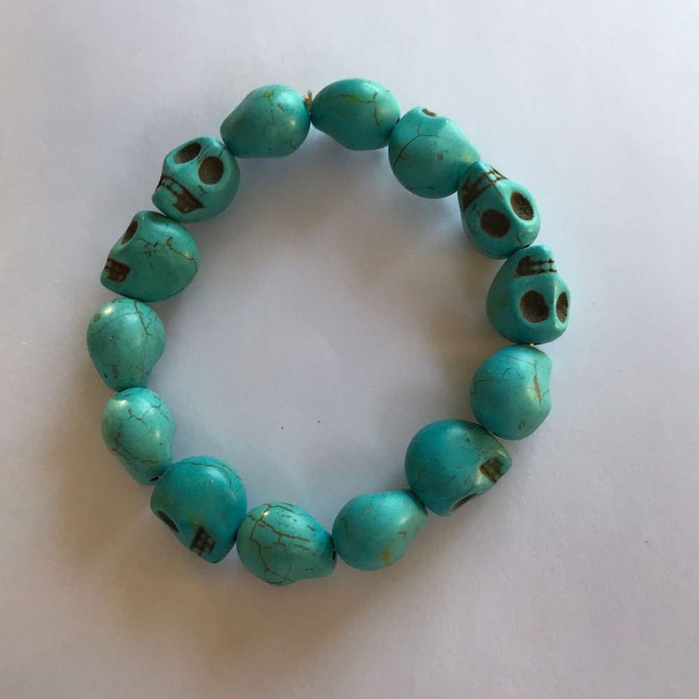 Turquoise skull bracelet